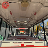 Train sans rails pour parc d'attractions, 58 places, train mécanique diesel/électrique, train pour enfants, train sans rails rouge pour fête d'enfants