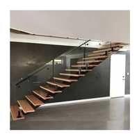 Escalier droit d'intérieur moderne en métal et fer Mono Stringer flottant pour appartement ou cuisine Escalier