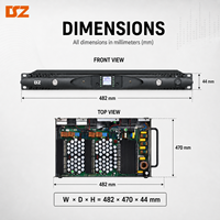 Amplificateur de puissance 2 canaux classe D 2*3000W OEM ODM, amplificateur en rack 1U pour système audio professionnel