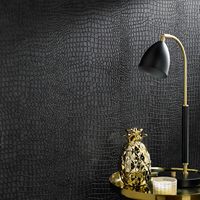 Papier peint autocollant imperméable en similicuir crocodile noir ORON DECO, papier peint auto-adhésif, autocollant 3D pour mur de chambre