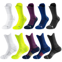 Chaussettes de basketball longues pour hommes, antidérapantes, pour l'entraînement, avec semelle épaisse en tissu éponge, chaussettes de sport haut de gamme