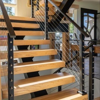 Système de main courante de câble de rampe de pont en acier inoxydable Balustrade Cable Railing Post Main courante en bois pour escaliers Balcon Outdoor Villa