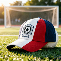 Casquette de supporter de football classique tricolore brodée rouge, blanc, bleu pour le tournoi de football 2026 – Vente en gros