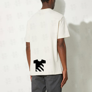 เสื้อยืดคอกลมโอเวอร์ไซส์สีแอพริคอต 100% ผ้าฝ้าย พิมพ์ลายโลโก้ตามสั่ง เสื้อยืดลำลองทรงไหล่ตกสำหรับผู้ชาย ขายดี - Product Image 4