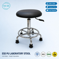 Chaise/Tabouret Antistatique ESD en Gros avec Coussin en PU Souple et Résistant, Hauteur Réglable pour Salle Blanche et Atelier Électronique
