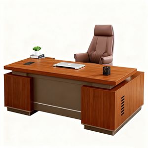 โต๊ะทำงานของผู้บริหารเวิร์กสเตชันผู้จัดการไม้ขนาดใหญ่พร้อมตู้เก็บของเฟอร์นิเจอร์สำนักงานที่ทันสมัยสำหรับสำนักงานธุรกิจ - Product Image 5