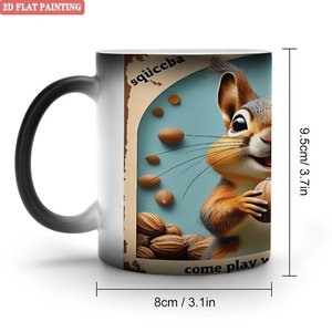 Frosted Black 11oz <b>Ceramic</b> <b>Mug</b> Heat Color Changing Magic Cup For Latte Art Lovers - Product Image 1
