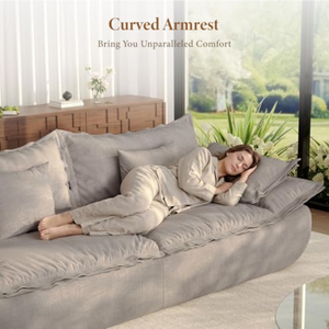 <span class=keywords><strong>Canapé</strong></span> nuage moderne 3 places, style voilier, avec assise profonde, confortable, rembourré <span class=keywords><strong>en</strong></span> chenille, sans structure, avec accoudoirs incurvés - Product Image 3