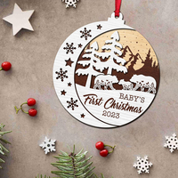 Rustikale Ornamente des Weihnachts baums für Weihnachts dekorationen Hängender Weihnachts baum Runde Holzbaum verzierungen Umwelt freundlich