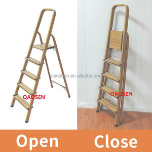 <span class=keywords><strong>Escalera</strong></span> <span class=keywords><strong>de</strong></span> Aluminio <span class=keywords><strong>de</strong></span> 2/3/4/5/6/7/8 Peldaños, Color <span class=keywords><strong>Madera</strong></span>, Ligera, Plegable, Diseño Moderno para Interiores, Apartamentos - Product Image 3