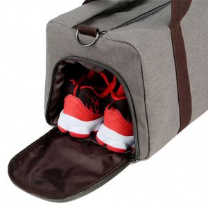 BSCI Factory OEM <b>Foldable</b> Weekender Bag Overnight Travel Bag Waterproof Duffle Tote Bag with <b>Shoes</b> Compartment - Product Image 3