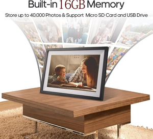 กรอบรูปดิจิตอล WiFi ขนาด 10.1 นิ้ว หน่วยความจำ 16GB หมุนภาพอัตโนมัติ เล่นสไลด์โชว์ วิดีโอ หน้าจอสัมผัส นาฬิกา แชร์รูปภาพจากระยะไกลผ่าน - Product Image 5