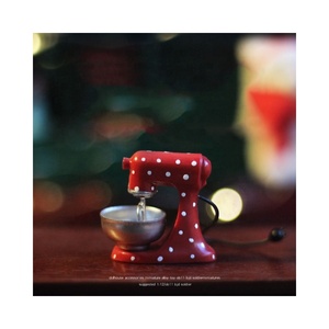 Nuevo estilo de Navidad estilo rojo Mini mezclador miniatura casa de muñecas mezclador cocina Diy juguete resina artesanía muñeca Accesorios - Product Image 1