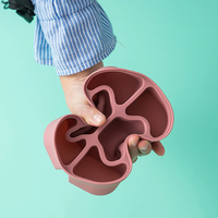 Boîte à collation Bento divisée sans BPA Conteneurs de stockage d'aliments pour bébés réutilisables Conteneurs à collation pour enfants avec couvercle
