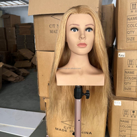 Tête de Mannequin Cheveux Humains Longs avec Épaules pour Coiffure et Entraînement