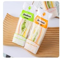 Kantong Plastik Segitiga Transparan Grosir dengan Penyangga Kertas untuk Kemasan Sandwich Deli