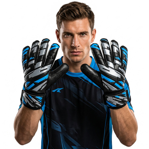 Guantes de Portero de Fútbol Ligeros de Látex Antideslizantes con Protección para los Dedos de Secado Rápido Transpirables con Cierre de Gancho y Bucle Ajustable - Product Image 6