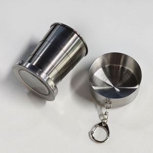 Custom <b>Personal</b> Metal Travel Metal Telescopic <b>Keychain</b> Cups Mug Travel Mug for Camping Collapsible Camping Cup Metal - Product Image 2