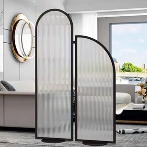 Divisor de Habitaciones Plegable Fijo de Acero Inoxidable y Vidrio de Diseño Moderno y Lujoso, Partición Multifuncional para Sala de Estar y Dormitorio - Product Image 6