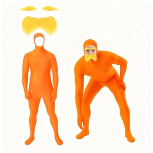 Disfraz de Poliéster Naranja Unisex para Adultos XJ para Disfraces de TV/Películas con Barba y Cejas Amarillas, Traje para Fiesta de Halloween - Product Image 4