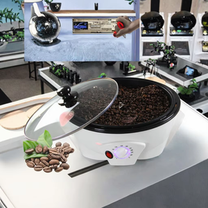 حبوب قهوة كهربائية آلية ، طلاء منزلي غير لاصق ، تجفيف حبوب الفولاذ المقاوم للصدأ للفشار والفول السوداني المخبوزة - Product Image 4