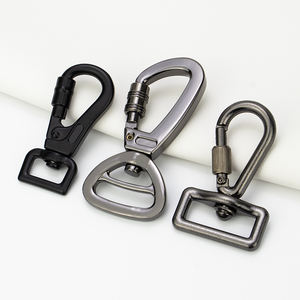 Kustom Pabrik 16/20/25mm perak/hitam logam tali anjing peliharaan <span class=keywords><strong>Harness</strong></span> keselamatan putar kait jepret gesper dengan mur kunci - Product Image 4