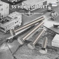 Vis hexagonales en acier inoxydable M4-M33 DIN933 à filetage complet SS304/SS316, lot varié de vis à tête hexagonale M5 M6 M8 M10 M12 M14 M16 M18 M20