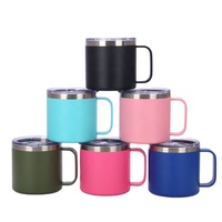 Tasse à café isotherme 14 oz très vendue, design classique avec poignée, en acier inoxydable 304 pour bière et vin, mug à sublimation