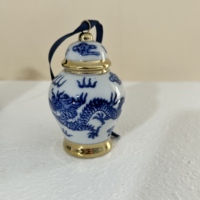 Pendentif décoratif de Noël en céramique style Art Déco, motif pot à gingembre bleu et blanc, pour la décoration intérieure - Vente chaude en usine