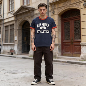 Nouveau T-<span class=keywords><strong>shirt</strong></span> d'été pour homme, 100 % coton, motif lettres, manches courtes, col rond, décontracté, style vintage, idéal pour le streetwear - Product Image 2