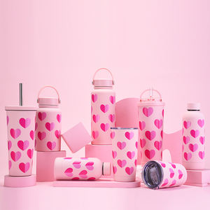 Venta caliente <span class=keywords><strong>Love</strong></span> Pattern Series Drinkware Set Juego de regalo All Pink Stay Hot Keep Cold Respetuoso con el medio ambiente y reciclable - Product Image 1