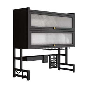 Scaffale da <span class=keywords><strong>Cucina</strong></span> Moderno <span class=keywords><strong>con</strong></span> Copertura Antipolvere e Antiolio, Rastrelliera Multistrato in Acciaio al Carbonio per Asciugatura e Conservazione su Piano di Lavoro - Product Image 4