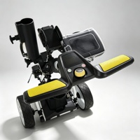 Chariot de golf électrique à moteur unique, chariot de golf pliable à 9 vitesses avec batterie au lithium et cadre en aluminium, avec port de charge USB