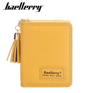 Baellerry Women's <b>Wallet</b> Mini PU Leather Tassel Zipper Coin Purse Solid Color Fashionable Card <b>Holder</b> Everyday Use - Product Image 5