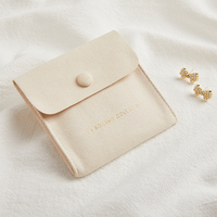 Ensemble de pochettes pour bijoux en microfibre de daim beige, pochette pour carte de bijoux, avec logo personnalisé
