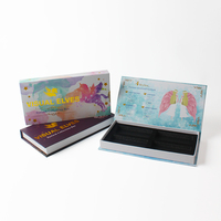 Boîte de rangement pour tampons cosmétiques en carton violet, personnalisée avec impression à chaud à l'encre de soja, emballage en forme de livre, petite boîte