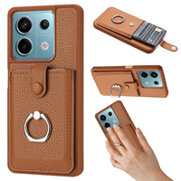 Coque de Téléphone en Cuir PU à Rabat, Texture Litchi, Portefeuille pour Redmi Note 13 Pro, Compatible avec Redmi Note 11 12 13