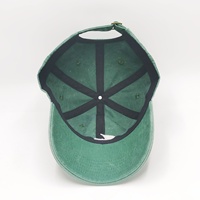 Gorra de Béisbol de 6 Paneles, Verde, de Algodón Lavado, Sin Estructura, con Logotipo Bordado Personalizado, Ajustable, de Perfil Bajo, Estilo Vintage