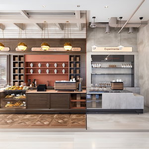 Mostrador de <span class=keywords><strong>Bar</strong></span> de Madera Maciza para Cafetería de Alta Gama, Funciona como Fondo de Exhibición para Pedidos y Estante para Exhibición de Utensilios - Product Image 2