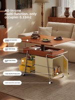 Table d'appoint mobile moderne de luxe léger, pliable, en buis, avec plateau relevable, pour chevet, bureau ou table à manger, avec rangement, pour usage domestique