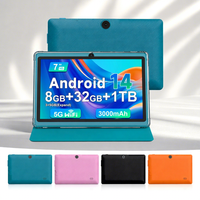 Tablette Android 14 de 7 pouces, 8 Go de RAM, 32 Go de stockage, processeur MTK8766 Quad Core, Wi-Fi 5G, écran IPS, tablette OEM/ODM avec logo personnalisé et étui avec support