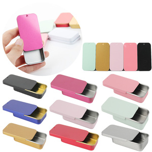 Mini boîte vide rectangulaire en métal de 16ml pour les boîtes à pilules de bijoux Petite boîte de rangement cosmétique portable pour bonbons - Product Image 2