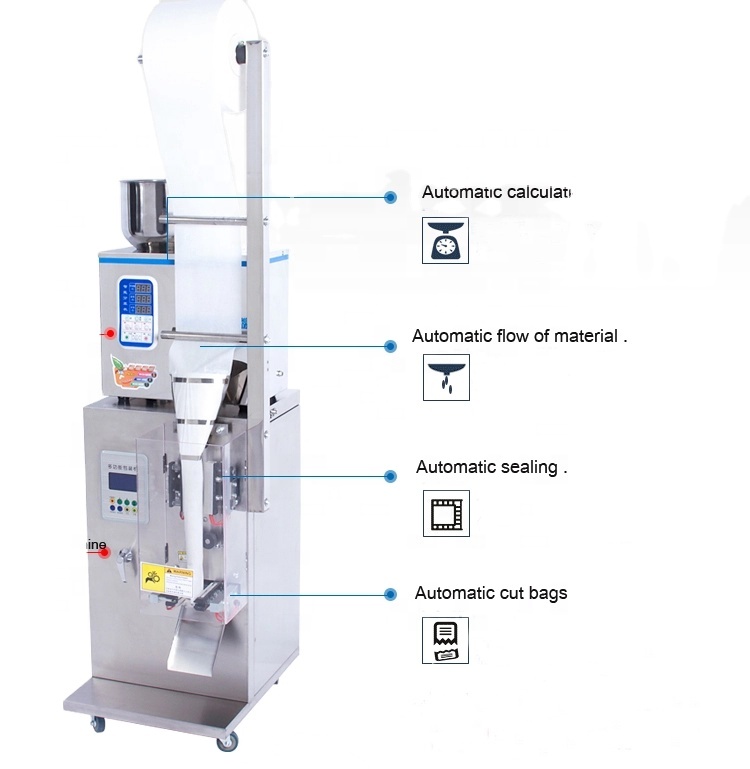 Автоматическая машина для упаковки чая, порошка, кофе, орехов, взвешивания, маленькая упаковка в саше, многофункциональная упаковочная машина для гранулированных мешков