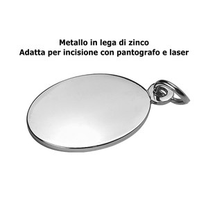 Piastra ovale in lega di zinco 25x33mm per macchine per incisione laser - Product Image 2