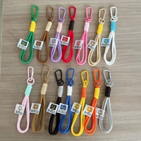 Sleutelhangerkoord van metallic polyester, handgeweven, modieus gevlochten telefoonbandje met mesh-design voor tassen, broeken en accessoires