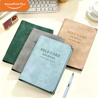 Carnet de bien-être en cuir PU personnalisé avec logo, à feuilles mobiles, journal de gratitude, plusieurs couleurs, pour la santé mentale, vente en gros OEM