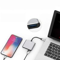 Pabrik adaptor USB C untuk HDTV 3 in 1 Hub ke 4K 8K HDTV Switch USB C Port pengisian HUB C USB 3.0 Port untuk komputer Laptop