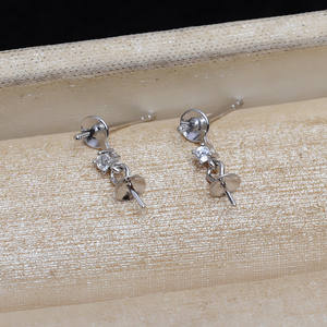 Pendientes de Plata S925 Hechos a Mano Wenchi, Forma de C, Accesorios de Joyería DIY Simples, Soporte Hueco para Perlas de 8-12 mm, Pendientes Modernos - Product Image 3