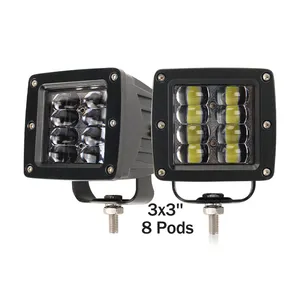 批发防水IP68碰碰车9D反射器方形24W Led 8 Pods 3x3 Led立方体灯齐平安装