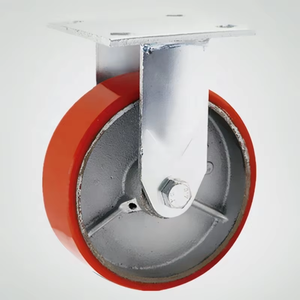 Rueda Giratoria de Poliuretano Roja de Alta Resistencia de 6 Pulgadas, 250-450 kg, Grosor de 5.5 mm, Rueda Sólida para Carretilla - Product Image 3